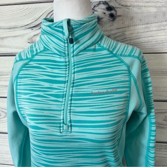 Avalanche Teal Blue Patterned Quarter Zip Pullover - Picture 2 of 10